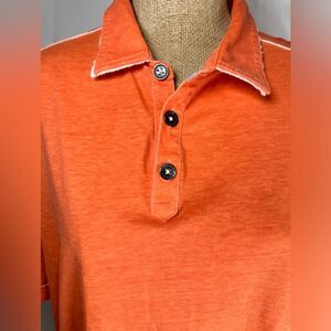 Tommy Bahama Polo Orange XL Island Modern Fit Salt Water Heals All Pima Cotton